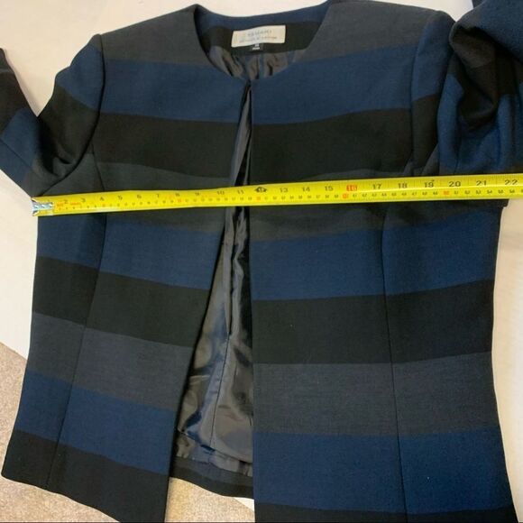 Tahari Arthur S Levine blue gray striped blazer - Picture 7 of 10